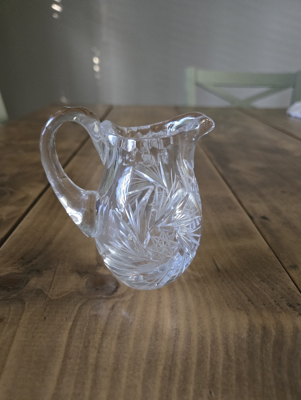 Bohemia Czechoslovakian Lead Crystal Creamer Pinwheel Pattern